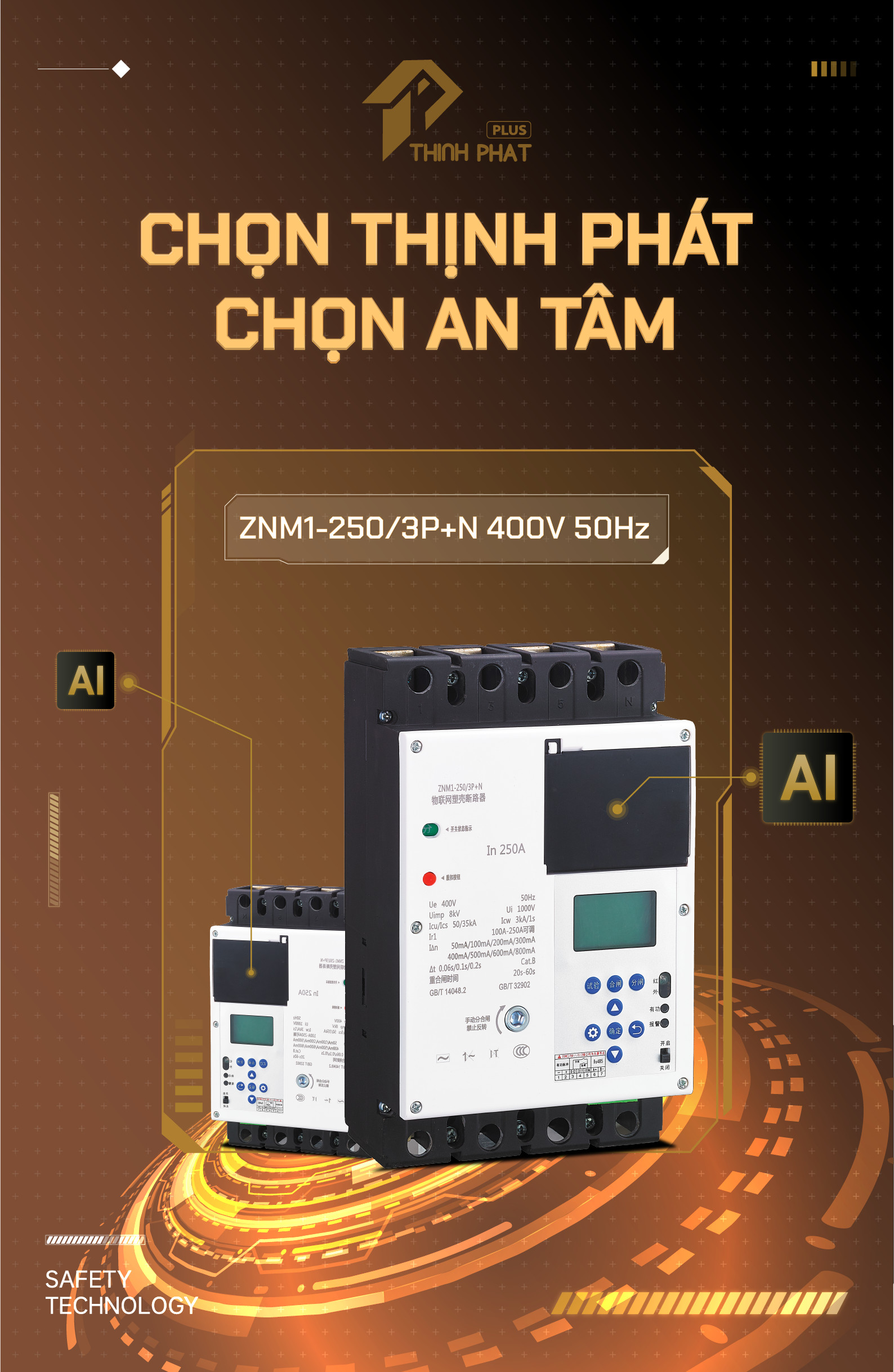 ZNM1-250-3P+N 400V 50Hz